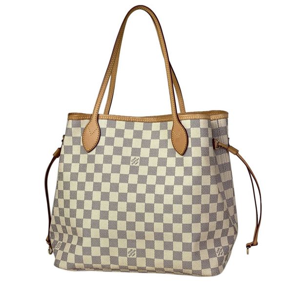 Louis Vuitton Tote Bag Neverfull Damier Azur White MM Handbag - Picture 1 of 4